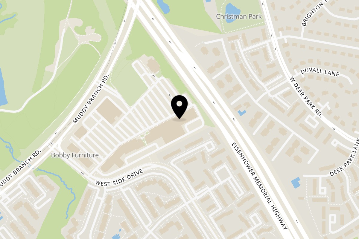 Map showing the location of Matthew's Grill on 213 Muddy Branch Rd in Gaithersburg